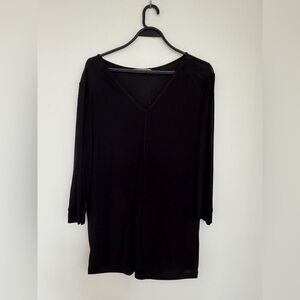 Elegant Black V-Neck Women's Top